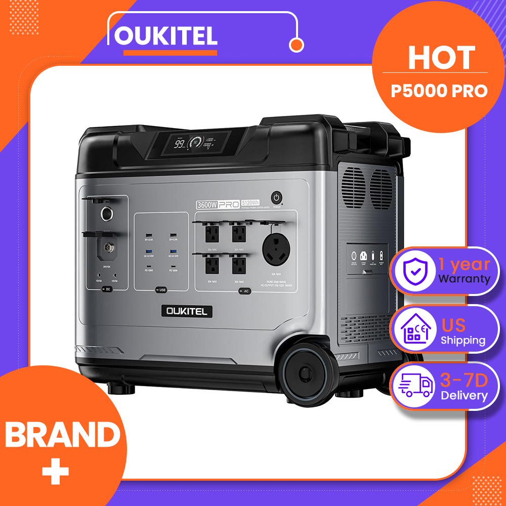 Solar Powered Charger - OUKITEL P5000 Pro Portable Power Station,