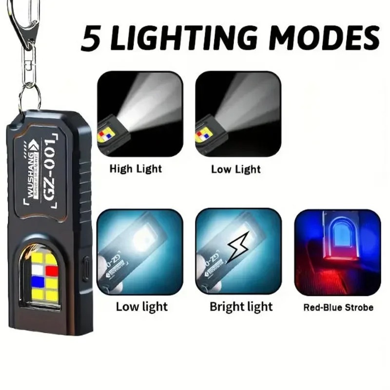 Portable Keychain LED COB Flas - Mini Electronics Gadgets ulasan dan harga